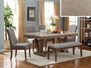 1211-6P VESPER MARBLE RECT DINING GROUP