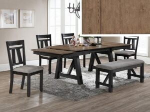 2158WC-6P MARIBELLE WHEAT CHARCOAL DINING