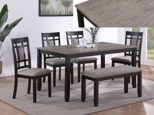 2325SET-LG.jpg 2325SET-LG PAIGE 6-PC DINETTE SET WITH BENCH