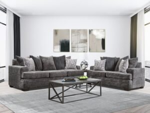 2675-07 CHARCOAL Sofa & Loveseat Set