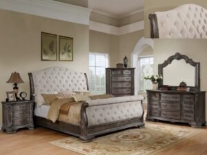 ACSETB1120-88 SHEFFIELD GREY SLEIGH BEDROOM