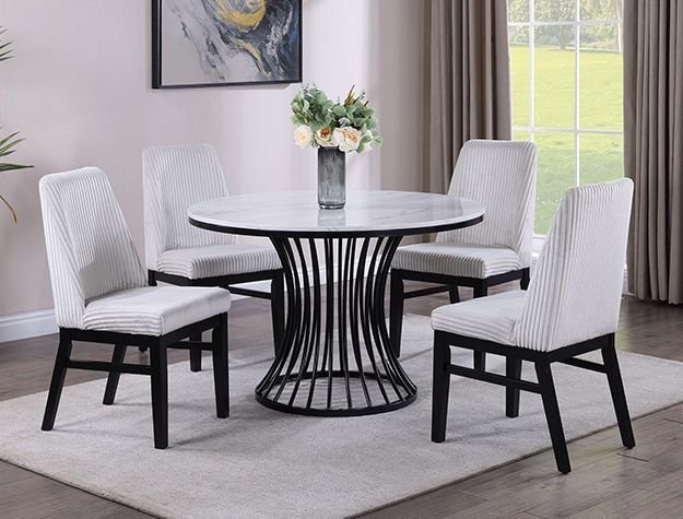 Hadley Black Faux Marble Round Table