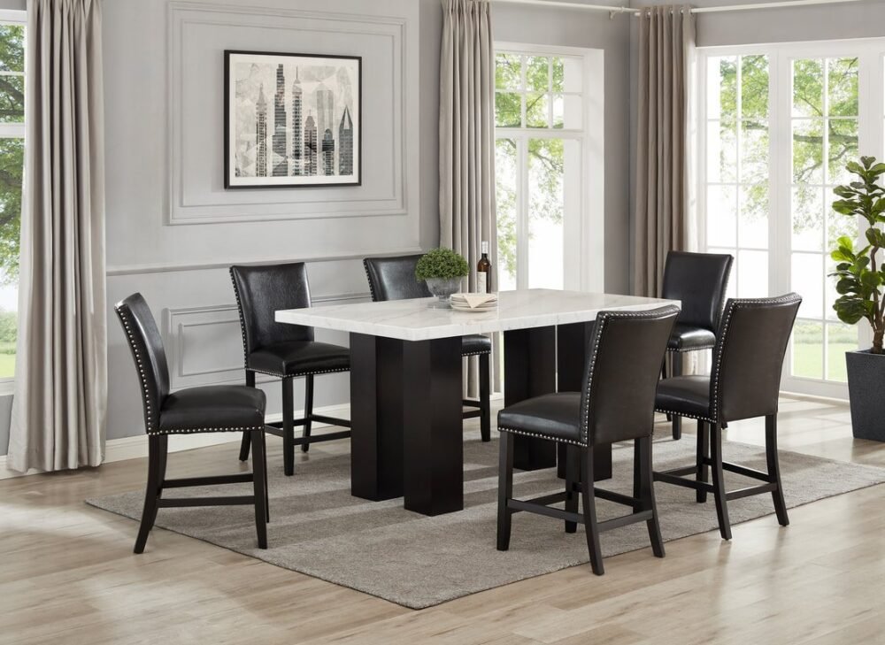 finleypu-pt-set_orig.jpg Finley PU - (GENUINE MARBLE) Counter Height Table & 6 Chairs