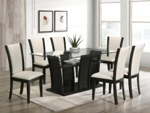 Florida - White (LINEN) Dining Table + 6 Chair Set