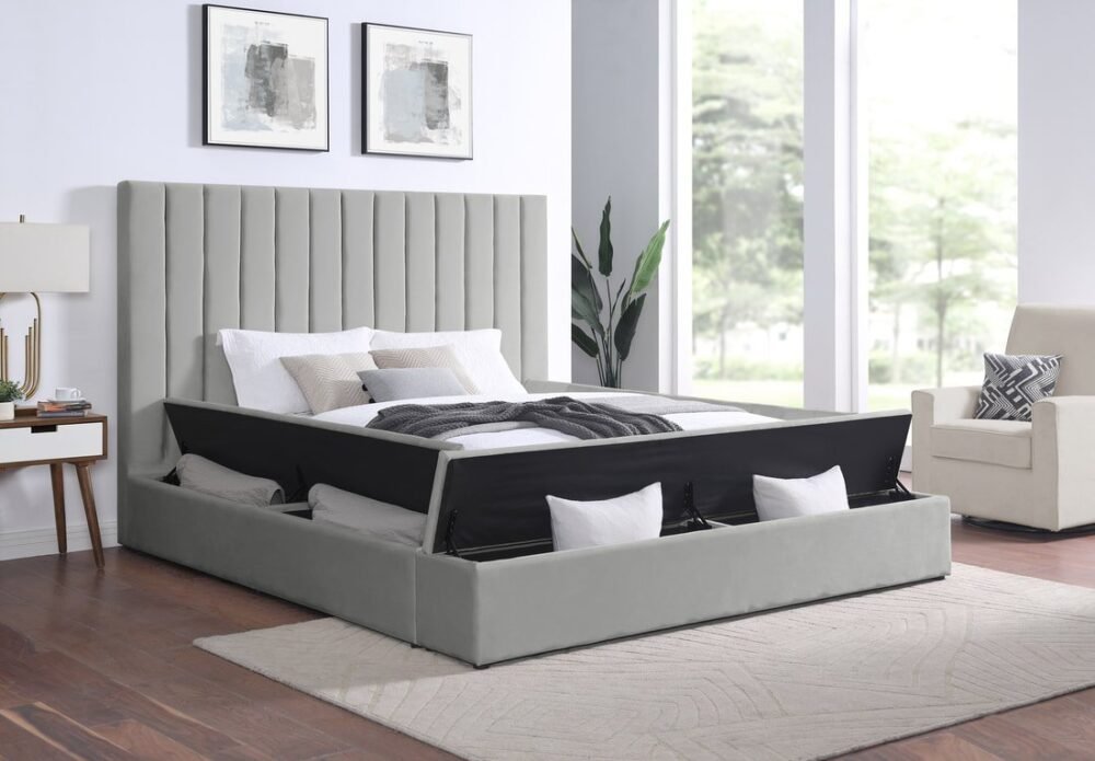 France - Grey Platform Bed Queen ONLY