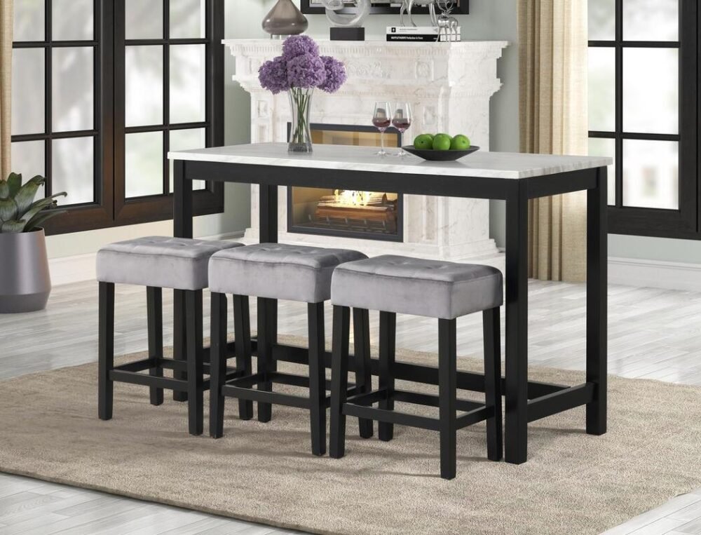 gloria-grey_orig-1.jpg Gloria Grey - Pub Table + 3 Chair Set