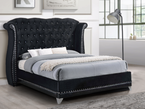 Luxor Black Platform Bed Queen, King