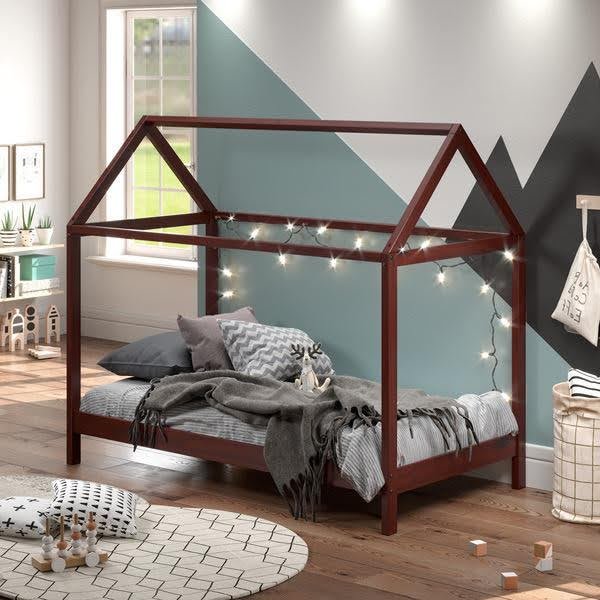 0052 Housebed-brown (T) cama y colchon 6”