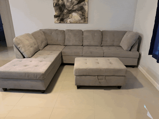 0093 F116 sala seccional con ottoman